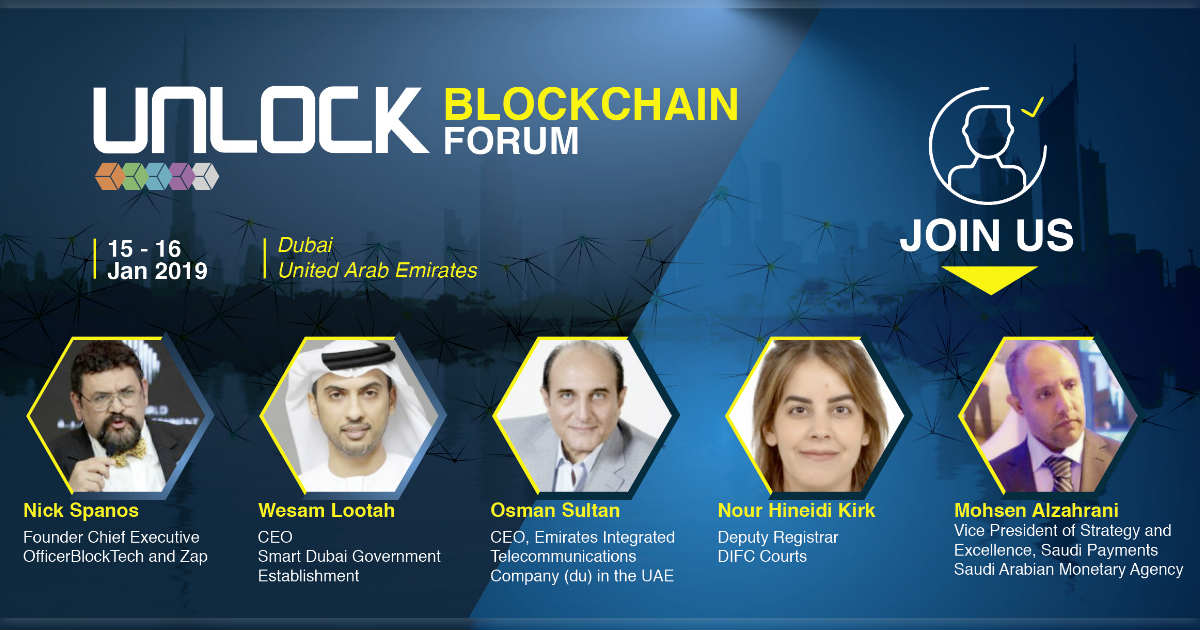 UNLOCK Blockchain Forum Announces More Than 56 Global and Regional Speakers Including Blockchain Evangelist Nick Spanos